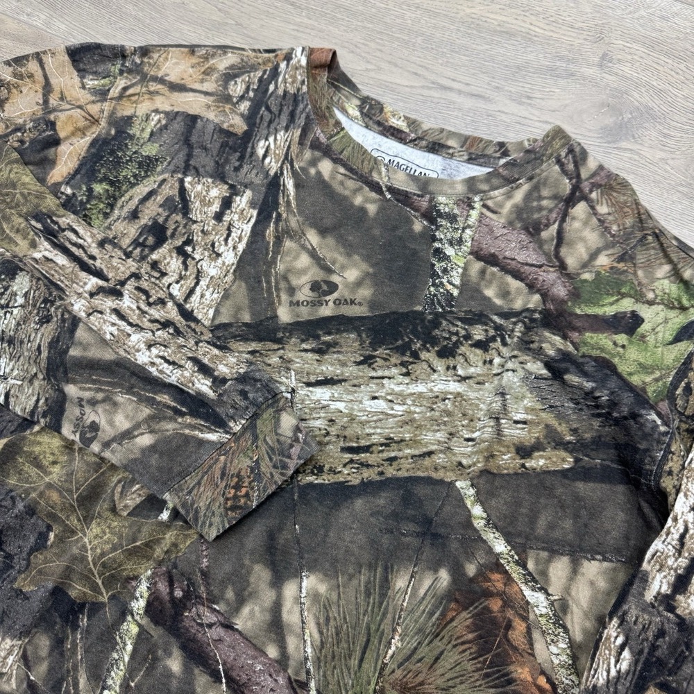 Magellan Outdoors Hunt Gear Mossy Oak Break Up Country Camo L/S T Shirt Men Sz L